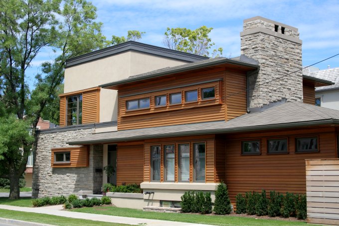 Wood siding on residential home